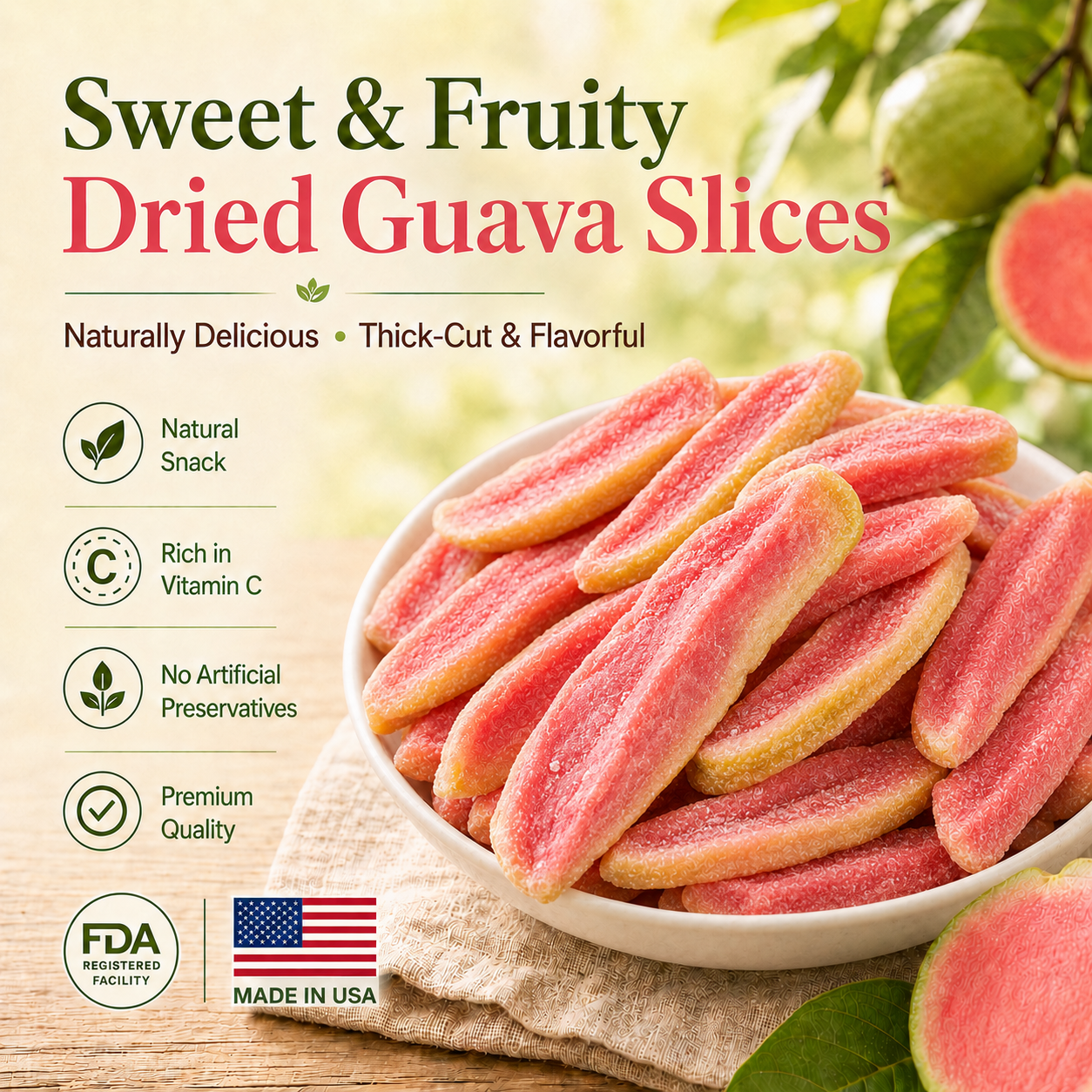 🧑‍⚕️🍫Say goodbye to sugar spikes! Satisfy your cravings with ourfiber-rich Red Guava slices-QZE